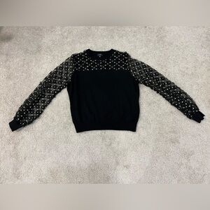 OntWelfth Blouse with Sheer Sleeves